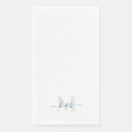 Türkises Monogramm Swash-Schrift Weiß  Serviette
