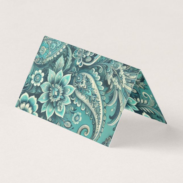 Türkises Paisley-Blumenmuster (Vorderseite)