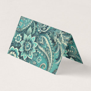 Türkises Paisley-Blumenmuster