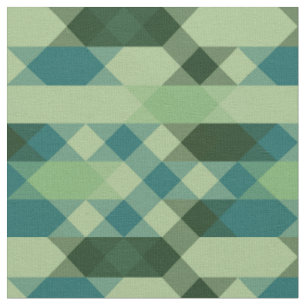 Türkises und grünes geometrisches Muster Stoff