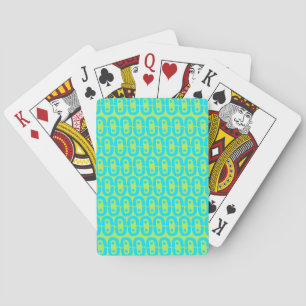 Türkises und Limettengrün geometrisches Muster Spielkarten