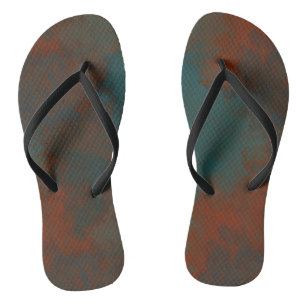 Türkises und rostfarbenes Abstraktum Flip Flops