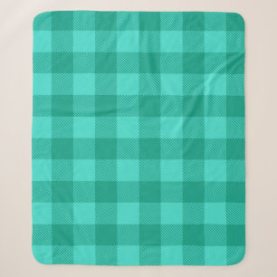 Türkises und Türkises Gingham-Karo-Design Sherpadecke