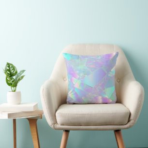 Türkises und violettes irisierendes Design Kissen