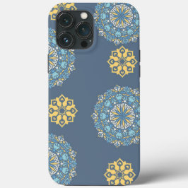 Türkisfarben Aquamarin Blau und Gelb Mandala Kunst Case-Mate iPhone Hülle