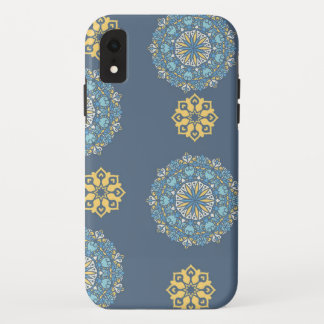 Türkisfarben Aquamarin Blau und Gelb Mandala Kunst Case-Mate iPhone Hülle