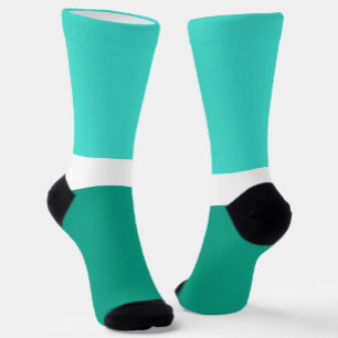 Türkisfarben Aquamarine Farbblockstilgestaltung Socken