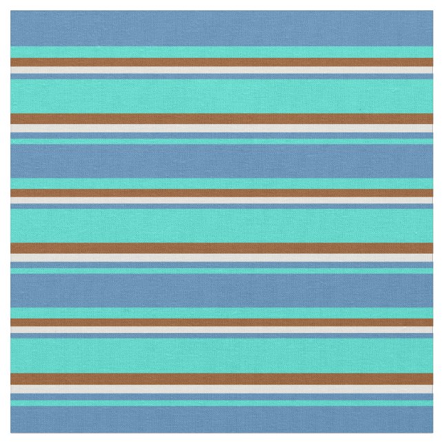 Türkisfarben, blau, hellblau und braun stoff (Nahaufnahme)