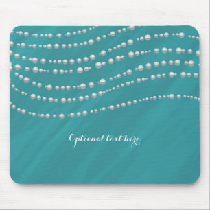 Türkisfarben Blau & Perlen Eleganter Glamouröser C Mousepad