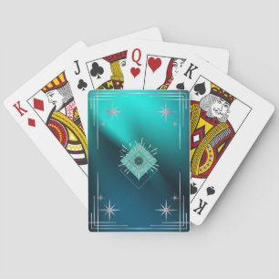 Türkisfarben & Diamanten Spielkarten