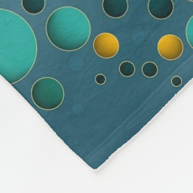 Türkisfarben-goldene Blasen-Abstract-Fleece-Decke Fleecedecke (Ecke)