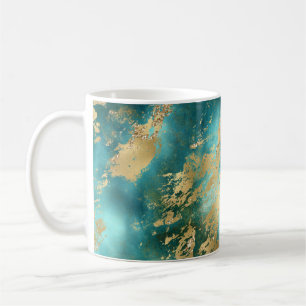 Türkisfarben Grün Gold Marmor Kaffeetasse