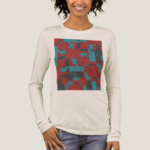 Türkisfarben Holzkohle Rot Schräg Abstrakt MCM-Loo Tri-Blend Shirt