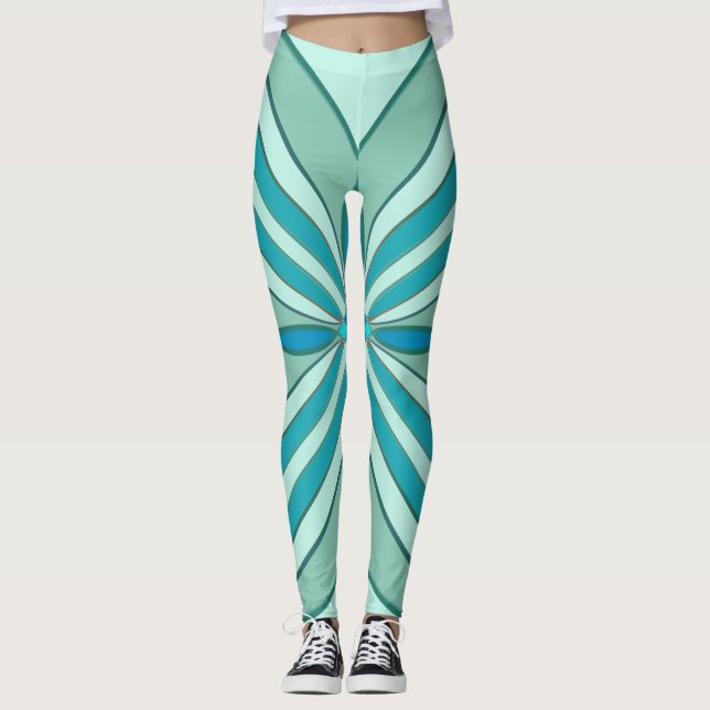 Türkisfarben Leggings (Vorderseite)