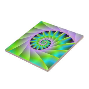 Türkisfarben Lilac und grüne Spiralfliesen Fliese