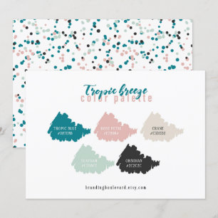 Türkisfarben Minze Grau Beige & Rosa Farbpalettenk Einladung