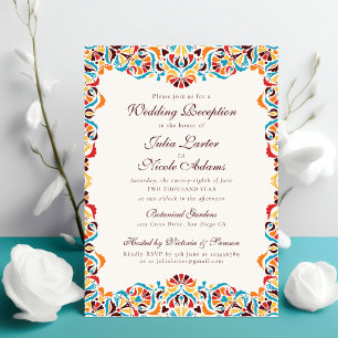 Türkisfarben Orange Whimsical Florales Mandala-Hoc Einladung
