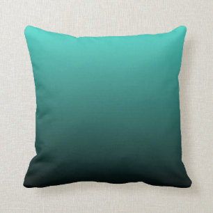 Türkisfarben Schwarzes Ombre Kissen