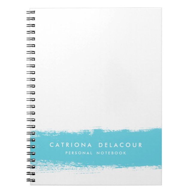 Türkisfarben-Splash Personalisiertes Notebook Notizblock (Vorderseite)