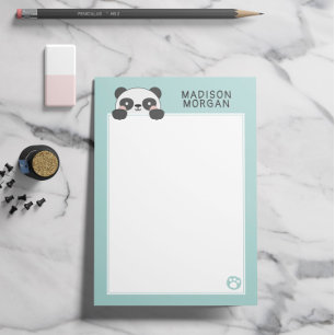 Türkisfarben süßer Panda-Bär & Pfoten Fügen Sie Ih Post-it Klebezettel