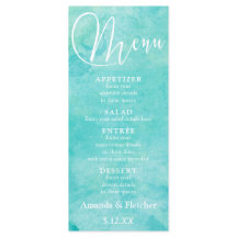 Türkisfarben-Typografie-Hochzeitmenü 2
