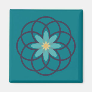 Türkisfarben und blaue Blume Magnet