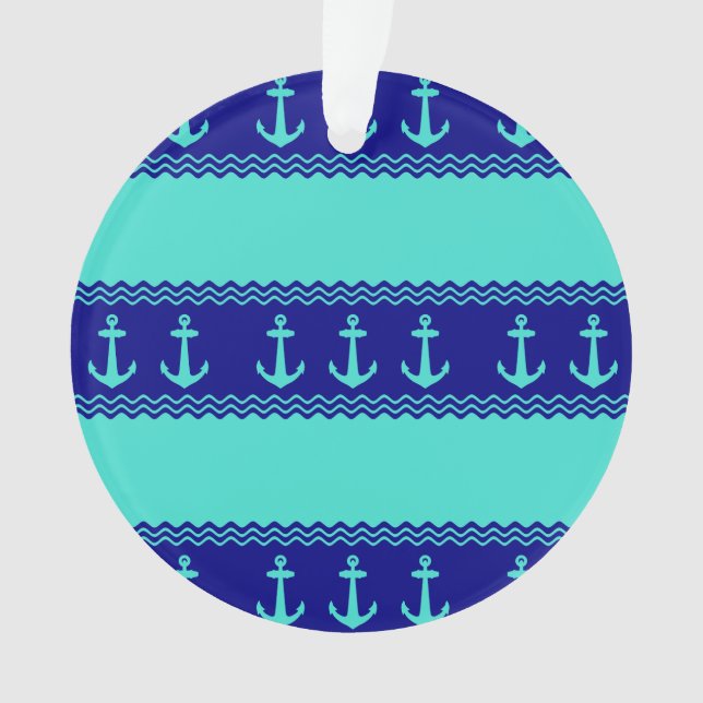 Türkisfarben und blaue Küstenmuster Ornament (Vorderseite)