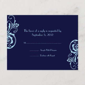 Türkisfarben und blauer Chic RSVP Karte