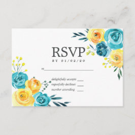 Türkisfarben und gelbe Blumenzwiebeln RSVP