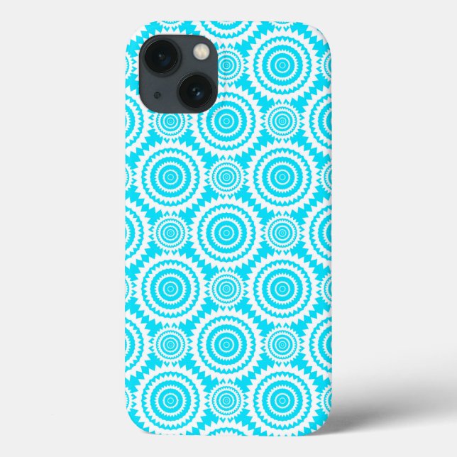 Türkisfarben und geometrisches Muster Case-Mate iPhone Hülle (Rückseite)