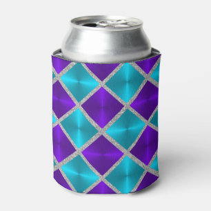 Türkisfarben und Lila mit Silberplätzen Dosenkühler