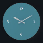 Türkisfarben und Minimalistische Großuhr Große Wanduhr<br><div class="desc">Die moderne Uhr besticht durch ein minimalistisches Design in einer türkisfarbenen und weißen Farbpalette. Schlichtes Design mit weißen Zahlen auf türkisfarbenem Hintergrund. Eine trendige Ergänzung Ihrer Küche, des Wohnzimmers oder der Bürowand, ein durchdachtes, modernes Bürogeschenk oder ein modernes Zuhause-Geschenk für jeden Anlass. Sie können Ihre Einstellungen anpassen, indem Sie die...</div>