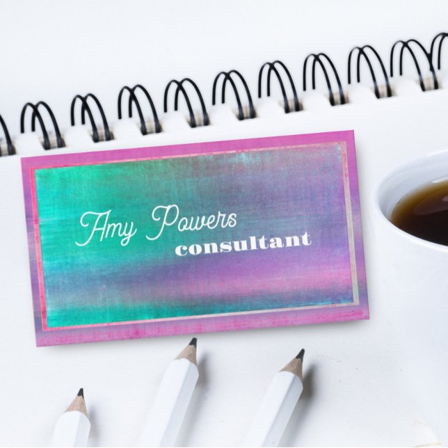 türkisfarben und rosa gestresste minimalistische G Visitenkarte (Von Creator hochgeladen)