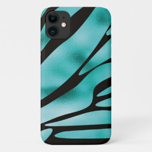 Türkisfarben und schwarze Zebrastreifen Case-Mate iPhone Hülle