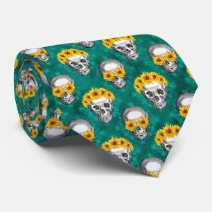 Türkisfarben und Sonnenblumen, Design 10 Krawatte