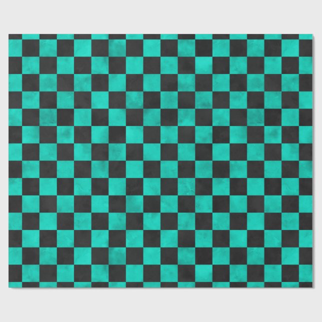 Türkisfarben und Sonnenblumen, Design 6 Geschenkpapier (Flach)