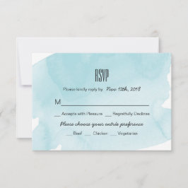 Türkisfarben-Wash-Hochzeitskarte RSVP