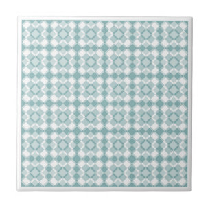 Türkisfarben-weiß kariertes Argyles-Muster Fliese
