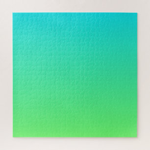Türkisfarben zu Limettengrün Moderner Farbverlau Puzzle