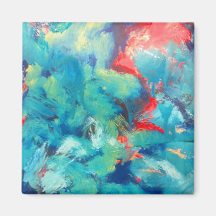 Türkisfarbene Acrylmalerei Die Abstrakte Kunst Magnet