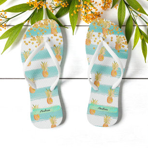 Türkisfarbene Ananas Flip Flops