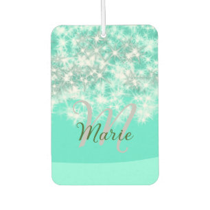 Türkisfarbene aquamarine Aqua-Monogramm Zusatz von Autolufterfrischer