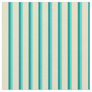 Türkisfarbene, Aquamarine und helle goldene Streif Stoff