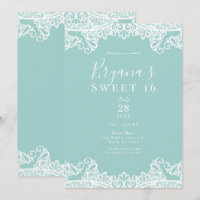 Türkisfarbene Aquamarine weiße Spitze Elegant Swee
