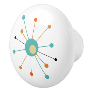 Türkisfarbene Atombombe Mitte des Jahrhunderts Keramikknauf