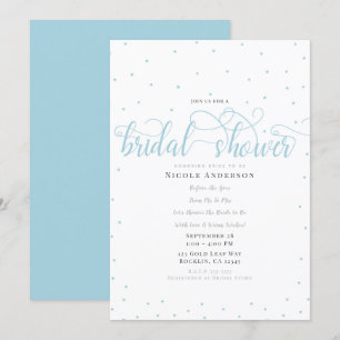 Türkisfarbene Blaue Moderne Minimalistische Schrif Einladung