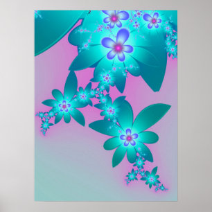 Türkisfarbene Blume Poster