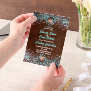 Türkisfarbene Cowboy Country Western Hochzeit