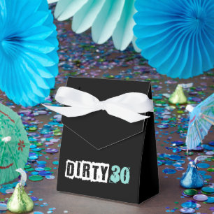 Türkisfarbene Dirty 30 Geburtstagsfeier Geschenkschachtel