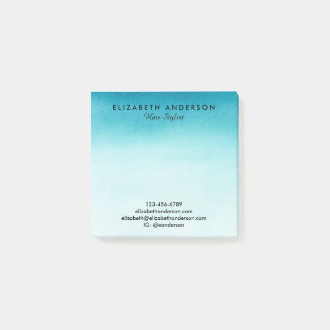 Türkisfarbene Firmennoten Post-it Klebezettel (Vorderseite)